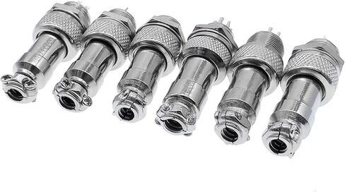 Panel Circular Connector GX12 Socket 2pin/3Pin/4Pin/5Pin/6Pin/7Pin 5A 125V M12 Connectors 1Pcs(3P) in Saudi Arabia