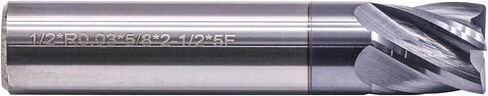 High Performance Solid Carbide Corner Radius End Mill- AlCrN Coated, Variable Helix- .030" Corner Radius, 5 Flute, 1/2" Cutting Diameter, 1/2" Shank Diameter, 5/8" Length of Cut, 2-1/2" Overall Length in Saudi Arabia