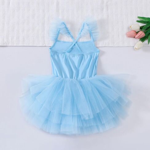 Tutu.kk Toddler Girls Ballet Leotard Sleeveless Back Cross Tutu Dresses Dance Leotard for Girls 1-8 Years in Saudi Arabia