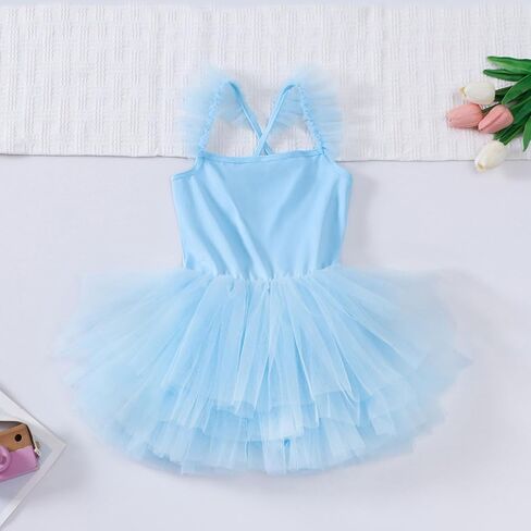 Tutu.kk Toddler Girls Ballet Leotard Sleeveless Back Cross Tutu Dresses Dance Leotard for Girls 1-8 Years in Saudi Arabia