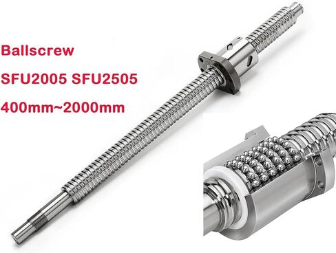 آلة التحكم في الكرة المصنوعة من الكرة المزدوجة المسمار المسمار الكرة المسمار SFU2005 SFU2505 C7 400mm ~ 2000mm مع شفة واحدة الجوز BK/BF End Machined (SFU2505-600MM) in Saudi Arabia