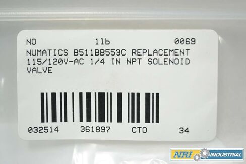 PARKER B511BB553C REPLACEMENT 115/120V-AC 1/4 IN NPT SOLENOID VALVE B361897 in Saudi Arabia