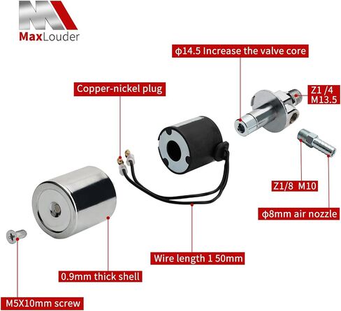 1/4" NPT 12V/24V Air Horn Solenoid Valve For Train Truck Air Horn Chrome Plated Metal Housing (Electric Solenoid Valve, 12V/24V) in Saudi Arabia