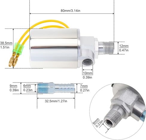 Air Horn Solenoid Valve, 1/4 Inch NPT 12V / 24V Train Truck Air Horn Electric Solenoid Valve Heavy Duty 1/4" NPT Chrome Plated Metal Housing 150 PSI in Saudi Arabia
