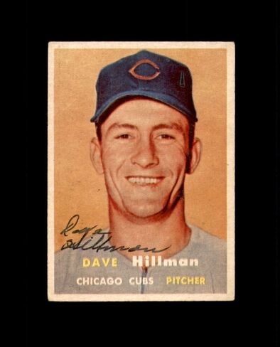Dave Hillman Signed Original 1957 Topps Chicago Cubs Autographed in Saudi Arabia