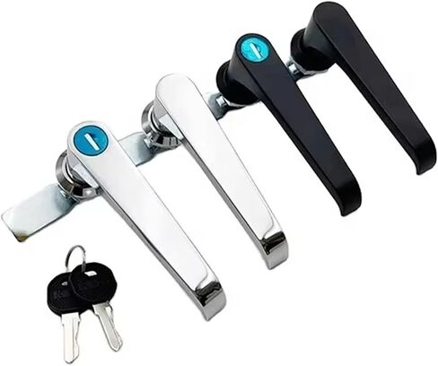 MS324 Zinc Alloy Cabinet Door L Handle Electrical Panel Lock Swing with Key Latch Plane 1Pcs(Ms324-1Asliver) in Saudi Arabia