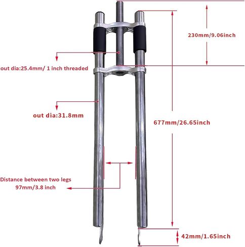 CDHPOWER 26 "شوكة الدراجات 1" Thriple Tree Triple Non Superension شوكة ث/مزدوجة الكتف FIT 26x3.5 إطار (1 ". in Saudi Arabia