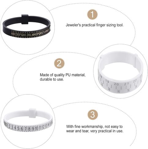 Veemoon 3pcs Ring Measuring Tool Set Durable Finger Sizer Accurate Ring Gauge for Easy Jewelry Measurement for Weddings Birthdays and Gifts in Saudi Arabia