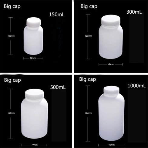 50ml-2000ml wide mouth plastic sample bottle HDPE reagent bottle laboratory(Bigger 800mL 2pcs) in Saudi Arabia