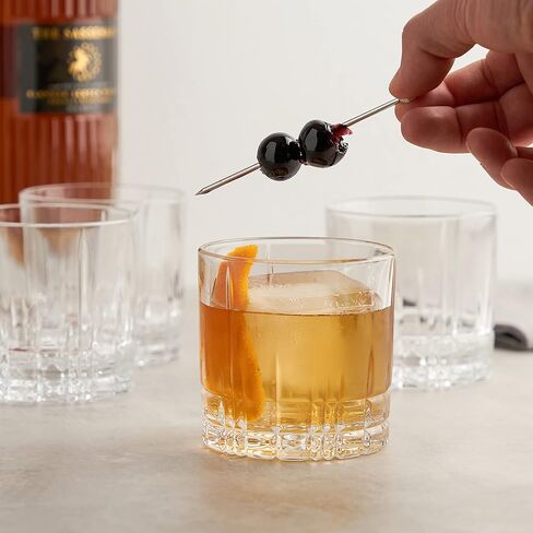 Spiegelau Perfect Serve Double Old Fashioned Glasses Set of 4 - Lowball Cocktail Glasses European-Made Crystal, Dishwasher Safe, Professional Quality Cocktail Glass Gift Set - 13 oz in Saudi Arabia