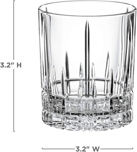 Spiegelau Perfect Serve Double Old Fashioned Glasses Set of 4 - Lowball Cocktail Glasses European-Made Crystal, Dishwasher Safe, Professional Quality Cocktail Glass Gift Set - 13 oz in Saudi Arabia