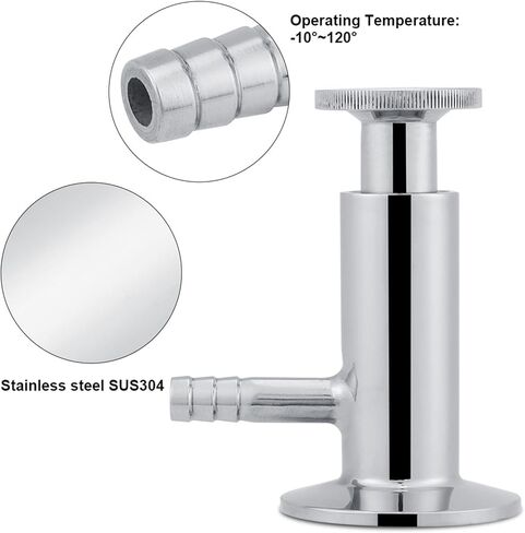 1pc Quick Release Stainless Sampling Valve,Sanitary Valve Sanitary Sample Port Steel Sus304 Sanitary Sample Value Clamp Value with Elliptic Handle Ferrule Od 50.5mm in Saudi Arabia