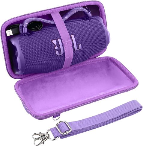 khanka for JBL Charge 6 Waterproof Bluetooth Speaker Protective Case (Black Case with Adjustable Shoulder Strap) in Saudi Arabia