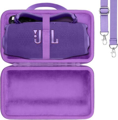 khanka for JBL Charge 6 Waterproof Bluetooth Speaker Protective Case (Black Case with Adjustable Shoulder Strap) in Saudi Arabia