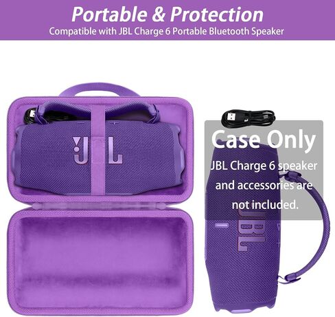 khanka for JBL Charge 6 Waterproof Bluetooth Speaker Protective Case (Black Case with Adjustable Shoulder Strap) in Saudi Arabia