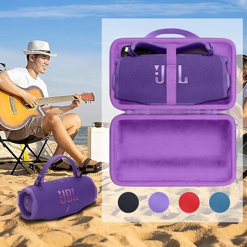 khanka for JBL Charge 6 Waterproof Bluetooth Speaker Protective Case (Black Case with Adjustable Shoulder Strap) in Saudi Arabia