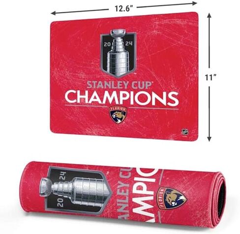 Skinit Small Gaming Mouse Pad - Officially Licensed 2024 Stanley Cup Champions Design with Stitched Edges, Waterproof, Non-Slip Rubber Base, Desk Mat for Keyboard & Mouse, 12.6" x 11" inches in Saudi Arabia