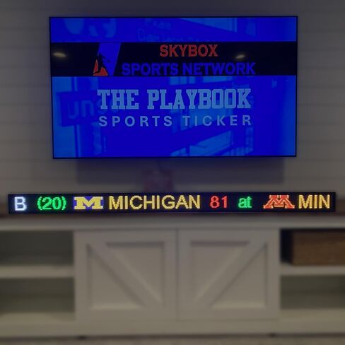 Skybox Fancave - The Playbook LED Sports Ticker | الأسهم والتشفير الإضافات | لكهوف الرجل والمكاتب والشركات in Kuwait
