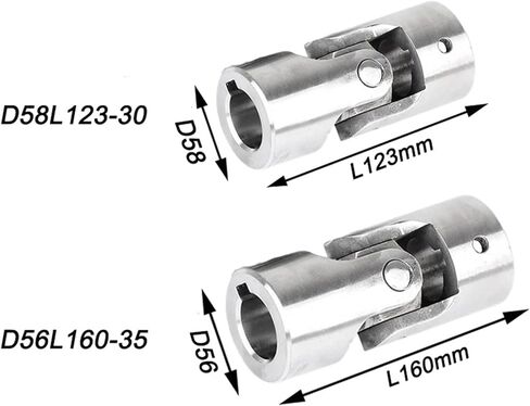 1pc 304 Stainless Steel Universal Joint Coupler 30/35mm Cross Universal Joint Single Precision Coupling for CNC(D58L123-30-Keyway) in Saudi Arabia