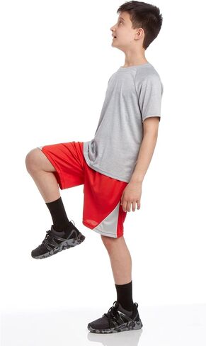Ixtreme Boys Athletic قمصان-5 حزمة خفيفة الوزن رطوبة الأداء الجاف تناسب قمصان الأكمام القصيرة للأولاد (6-18) in Kuwait