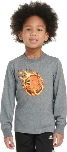 adidas Boys' Long Sleeve Cotton Graphic T-Shirt in Saudi Arabia