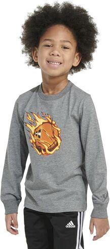 adidas Boys' Long Sleeve Cotton Graphic T-Shirt in Saudi Arabia