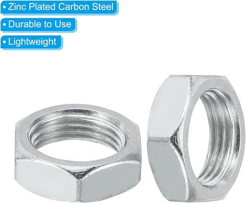 PATIKIL M18X1.5 NUTS HEX Steel ، 15 حزمة متري الخيط المطلي بالزنك الجهاز النهائي الجهاز in Kuwait