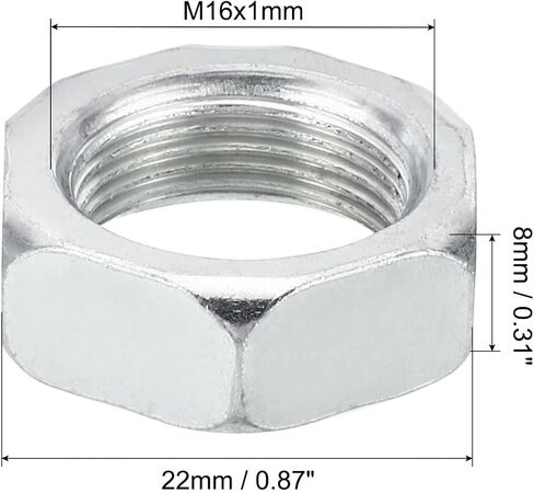 PATIKIL M18X1.5 NUTS HEX Steel ، 15 حزمة متري الخيط المطلي بالزنك الجهاز النهائي الجهاز in Kuwait
