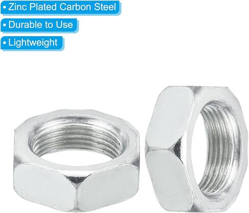 PATIKIL M18X1.5 NUTS HEX Steel ، 15 حزمة متري الخيط المطلي بالزنك الجهاز النهائي الجهاز in Kuwait