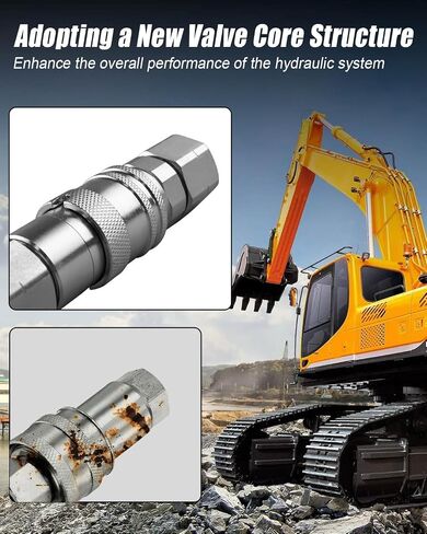 3/8" Flat Face Hydraulic Quick Connect Couplers with Dust Caps, 1/2" NPT Thread Fit for 3/8" Body ISO 16028 Flat Face Coupler, 1/2" NPT Thread in Saudi Arabia