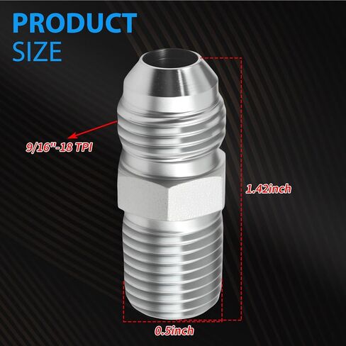 MDEOOSKY 2Pcs Hydraulic Fitting, 3/8" Male 37° Flare JIC x 1/4" Male Hose Adapter Fitting, Straight Tube Connectors for Air Hydraulic Fluids in Saudi Arabia