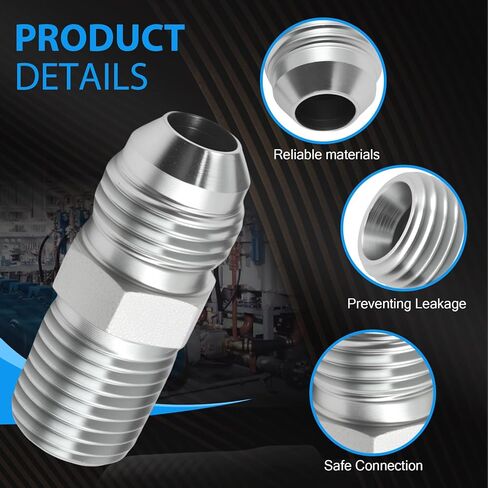 MDEOOSKY 2Pcs Hydraulic Fitting, 3/8" Male 37° Flare JIC x 1/4" Male Hose Adapter Fitting, Straight Tube Connectors for Air Hydraulic Fluids in Saudi Arabia