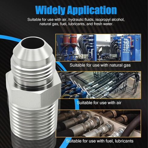 MDEOOSKY 2Pcs Hydraulic Fitting, 3/8" Male 37° Flare JIC x 1/4" Male Hose Adapter Fitting, Straight Tube Connectors for Air Hydraulic Fluids in Saudi Arabia