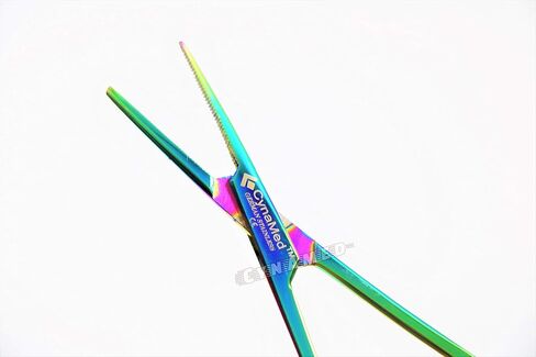 New German HEMOSTAT Forceps 5 inch Serrated Straight Multi Colored Plus Lister Bandage Scissors 5.5 inch Multi Colored Premium PASSIVATED Instruments CYNAMED in Saudi Arabia