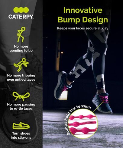 Caterpy Run - أربطة الحصص المرنة في نهاية المطاف | ملاءمة مخصصة ، مريحة ، سهلة التثبيت | للبالغين والأطفال والجري والرياضة in Kuwait