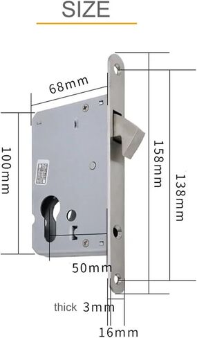 Stainless Steel Single Hook Lock Margin 50mm Invisible Sliding Door Lock Sliding Door Lock 1Pcs(Lock Body) in Saudi Arabia