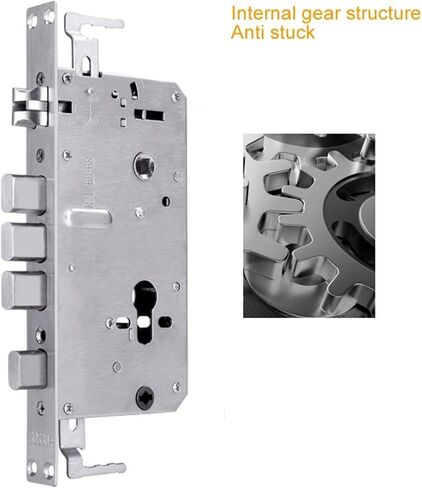 6068 304 Stainless Steel Door Lock Body Internal Gear Structure for Smart Fingerprint Lock 1Pcs(24x240 with Hook) in Kuwait