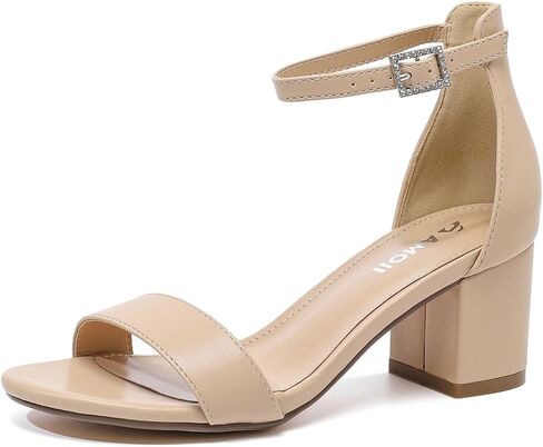 Amoji Women's 2.5 Inch Low Heel Ankle Strap Dressy Sandals 301 in Saudi Arabia