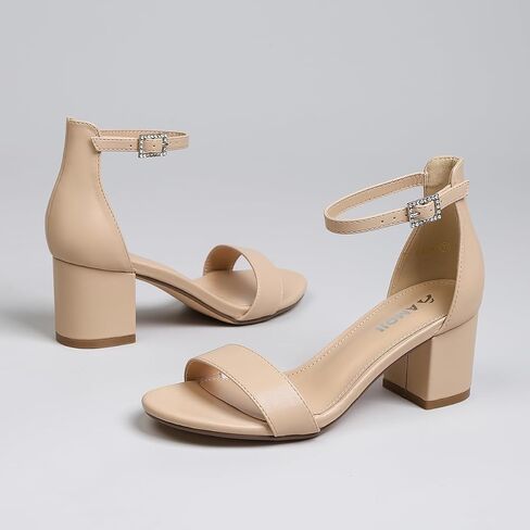 Amoji Women's 2.5 Inch Low Heel Ankle Strap Dressy Sandals 301 in Saudi Arabia
