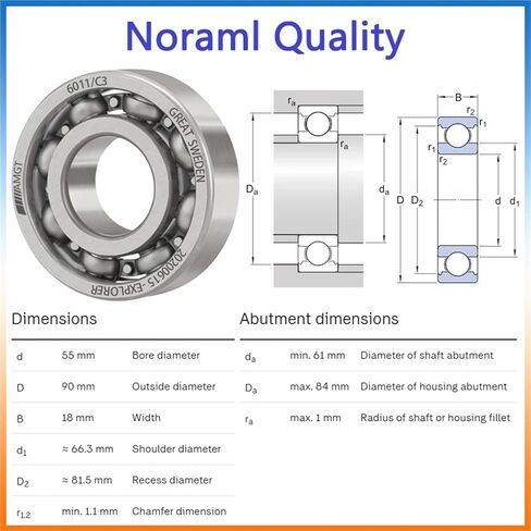 1Pcs Bearing 6011 6011-2RS 6011-2Z 6011-2ZN 6011NR 6011-2RSNR Deep Groove Ball Bearing(6011-2ZP5C3) in Saudi Arabia