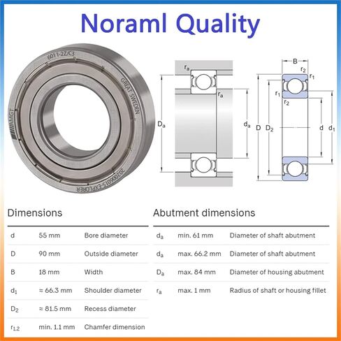 1Pcs Bearing 6011 6011-2RS 6011-2Z 6011-2ZN 6011NR 6011-2RSNR Deep Groove Ball Bearing(6011-2ZP5C3) in Saudi Arabia