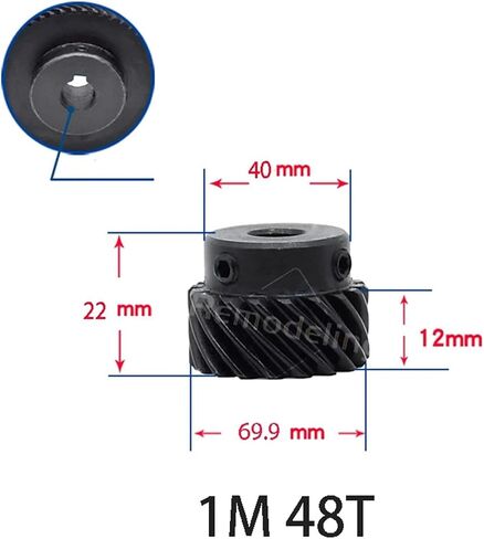1pcs Helical Gear 1 Mod 48 Teeth 45 Degree Left Right Rotation Gear Bore 10 12 14 15 17 18~22mm 45# Steel Hardening Blackened(18 Keyway 6x2.8mm,Left Hand) in Saudi Arabia