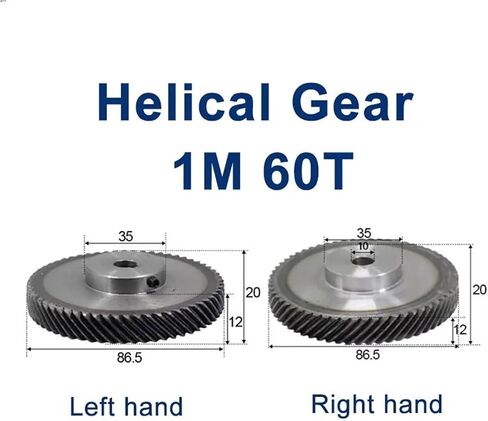1pc Right Helical Gear 1M 60T 1 Mod 60 Teeth Process Hole 10mm and Pinion Gear for Machinery Parts in Saudi Arabia