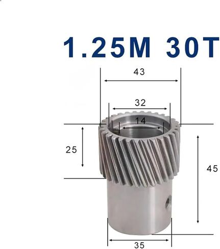 1pc Engraving Machine Left Helical Gear 1.25M 30T 1.25 MOD 30 Teeth Hole 14mm Fine Milling Gears for Planetary Reducer CNC Parts in Saudi Arabia