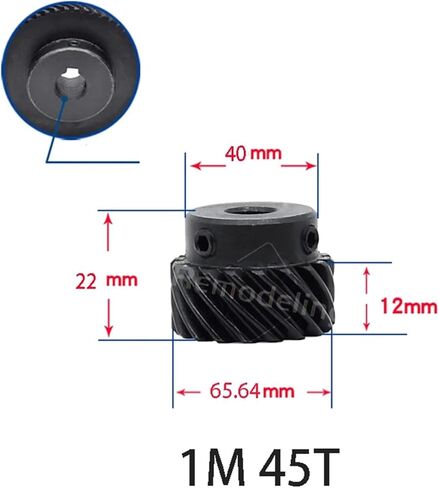 1PCS التروس الحلزوني 1 MOD 40T 45TETH 45 درجة اليمين يمين تجول التناوب 8 10 12 14 15 16 ~ 20mm 45# الصلب الأسود (14 Keyway 5x2.3mm ، 40T اليد اليمنى) in Saudi Arabia