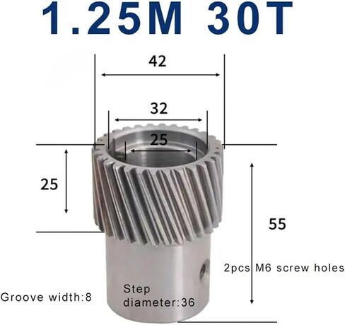 1pc آلة نقش اليسار التروس الحلزوني 1.25m 30t 1.25 وزارة الدفاع 30 ثقب الأسنان 25 مم التروس الطحن الغرامة لقطع الغيوم CNC الكوكبية in Saudi Arabia