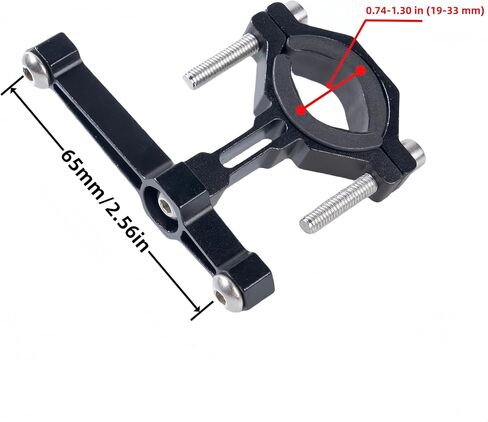 Adjustable Bike Water Bottle Cage Adapter,Anodized Aluminum Alloy Mount for Handlebars Seatposts,Universal Adapter for MTB/Road/E-Bike/Kids Bike, Includes Hex Wrench Anti-Slip Spacers (1, Black) in Kuwait