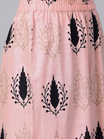 Idalia Straight Cotton Kurta with Palazzo Pant Set - Ideal for Wedding & Festive Occasions - 3/4 Sleeve, Round Neck (as1, alpha, 4x_l, regular, regular, Mustard) in Kuwait