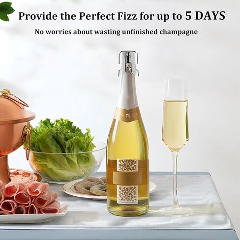 Champagne Stoppers for Bottles, Pafusen 2 Pack Champagne Sealer Stopper, Stainless Steel Champagne Cork Stopper Toppers, Saver for Champagne Cava Prosecco Sparkling Wine in Kuwait