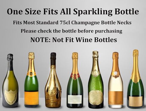 Champagne Stoppers for Bottles, Pafusen 2 Pack Champagne Sealer Stopper, Stainless Steel Champagne Cork Stopper Toppers, Saver for Champagne Cava Prosecco Sparkling Wine in Kuwait